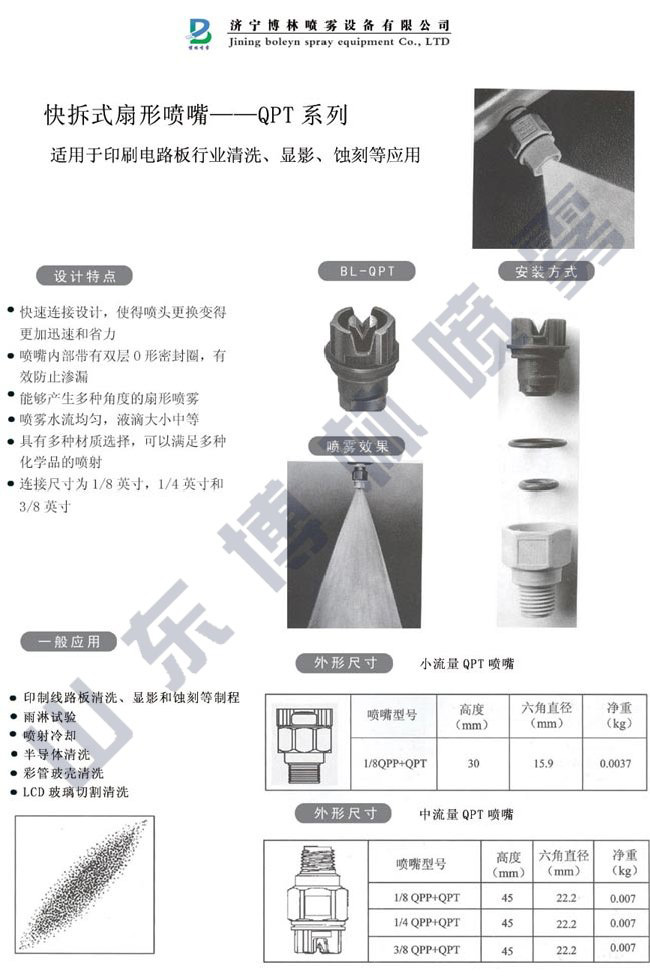 快拆扇形噴嘴QJJ